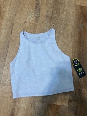 Athletic Works Women's Lavender Cropped Tank Top with built in bra